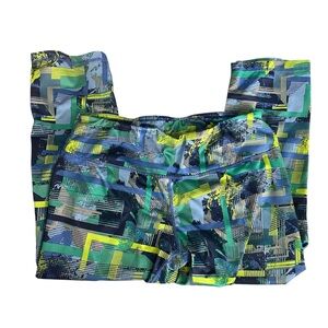 Reebok Blue and Green Capri Leggings Size Medium